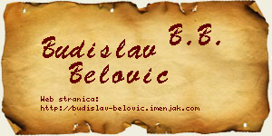 Budislav Belović vizit kartica
